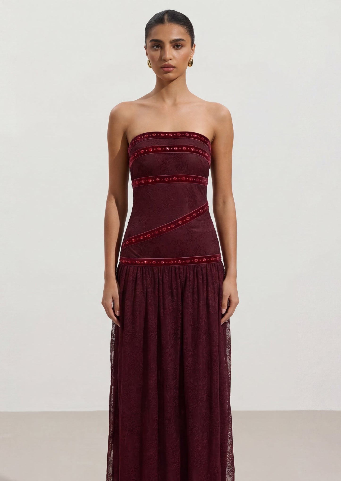Marnie Strapless Lace Maxi Dress