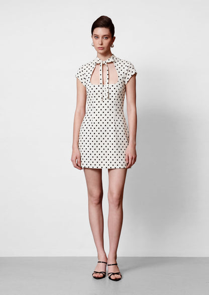 Eiffel Polka Dot Bow Mini Dress