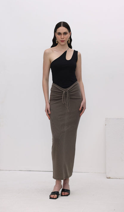 One Shoulder Metal Embellished Top