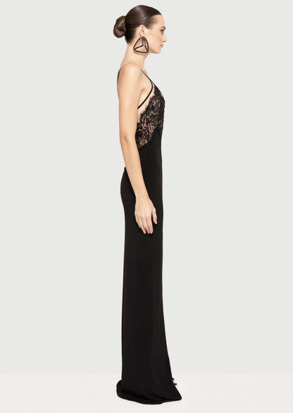 Lace-Panel Maxi Dress