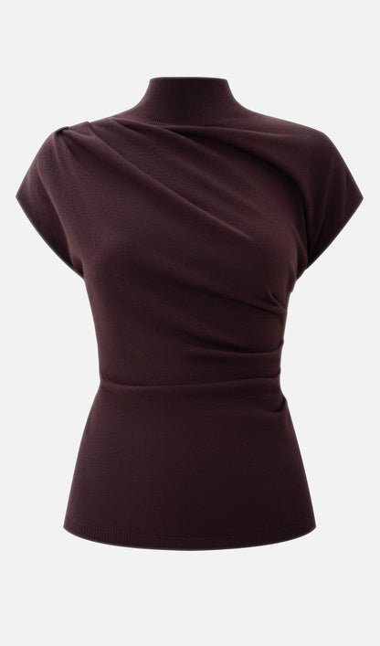 Sleeveless Knitted With Pleats Top