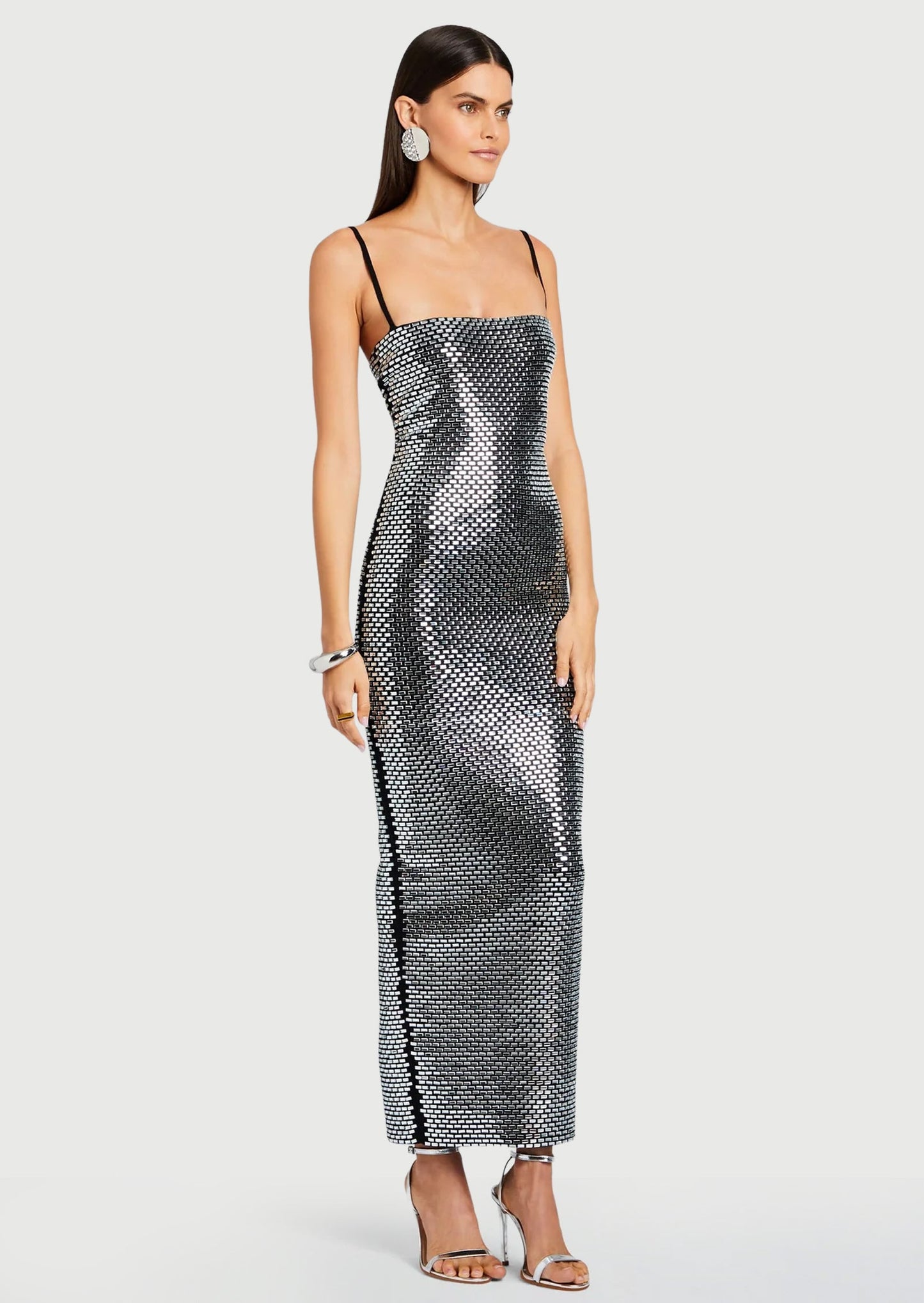 Rhinestone Slip Knit Maxi Dress