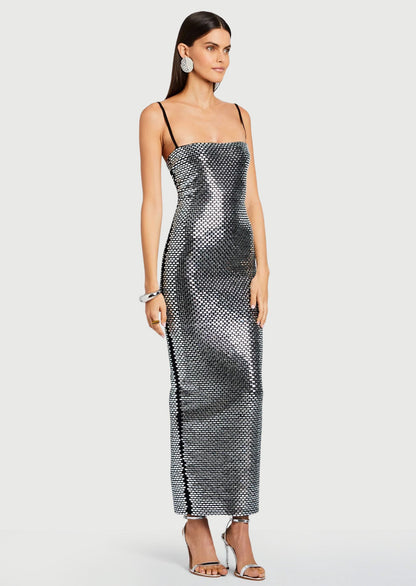 Rhinestone Slip Knit Maxi Dress