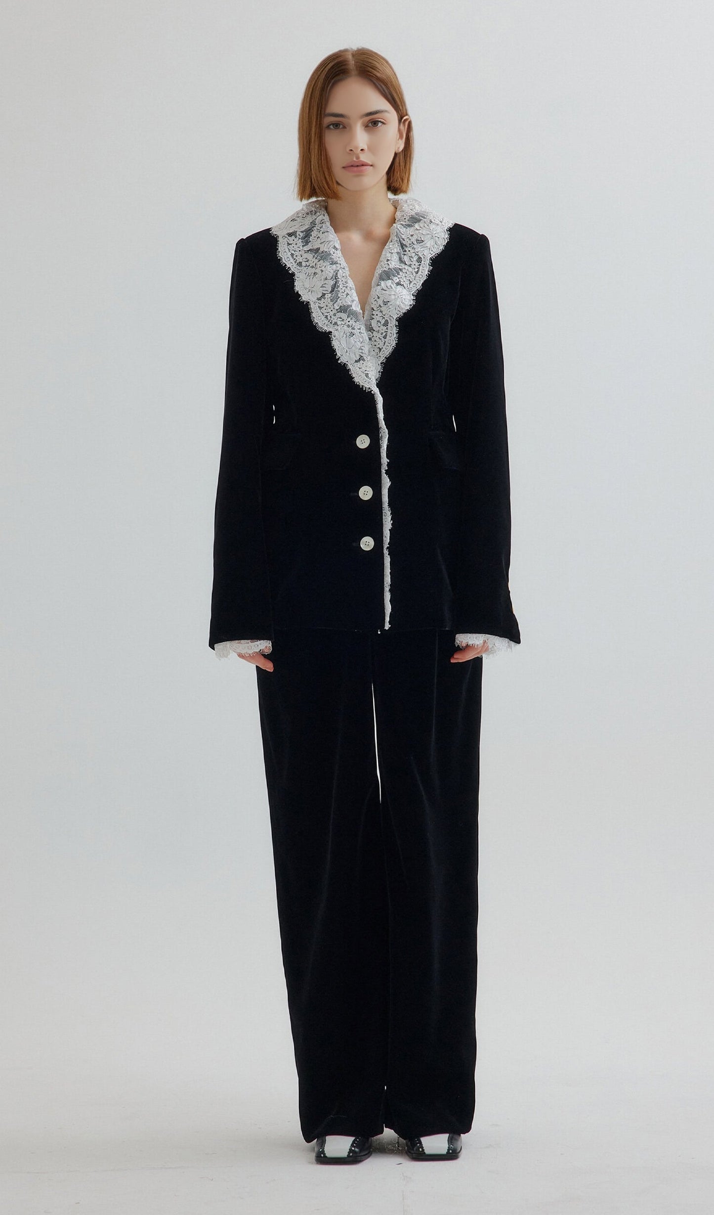 Patchwork Lace Velvet Jacket
