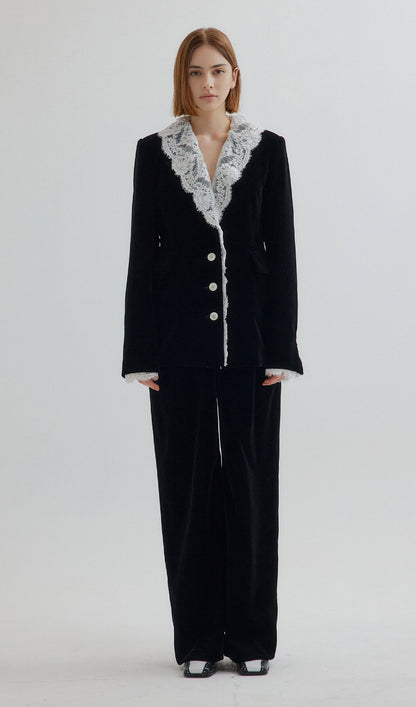 Patchwork Lace Velvet Jacket