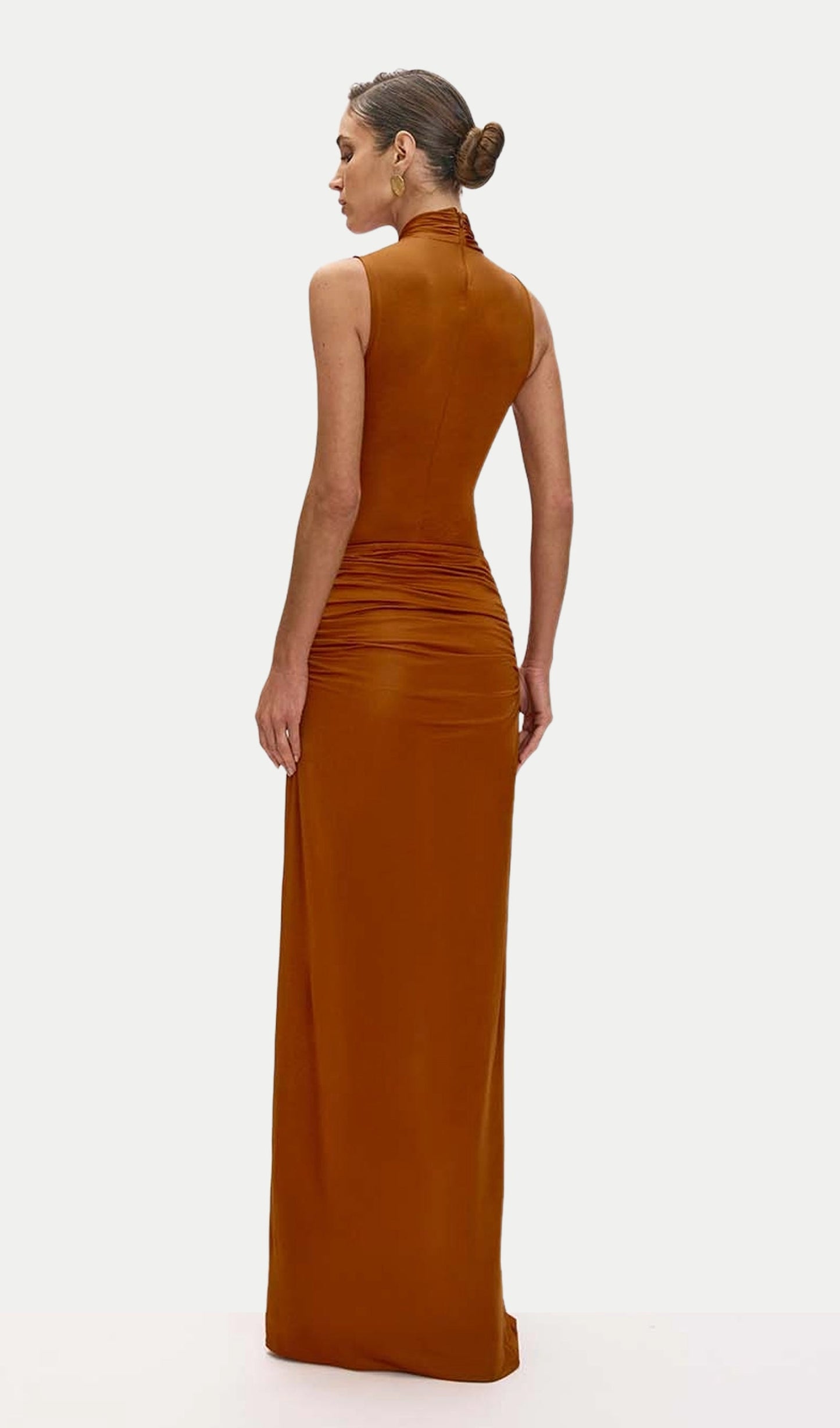 Knot Neckline  Hollow Out Slit Maxi Dress