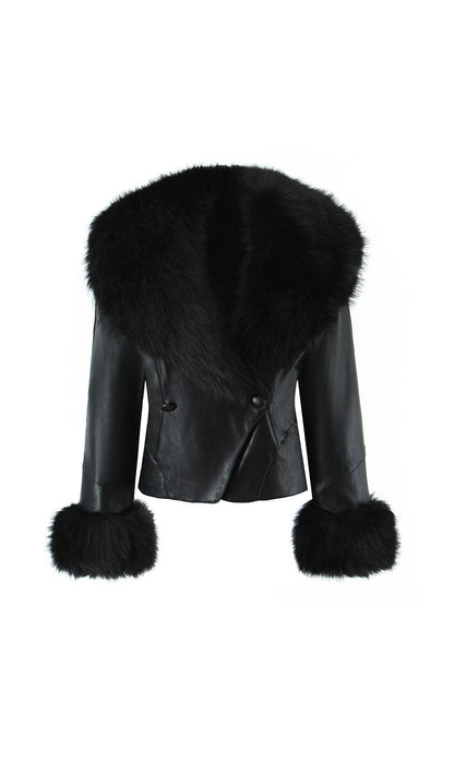 Fur-Trimmed Suit Jacket