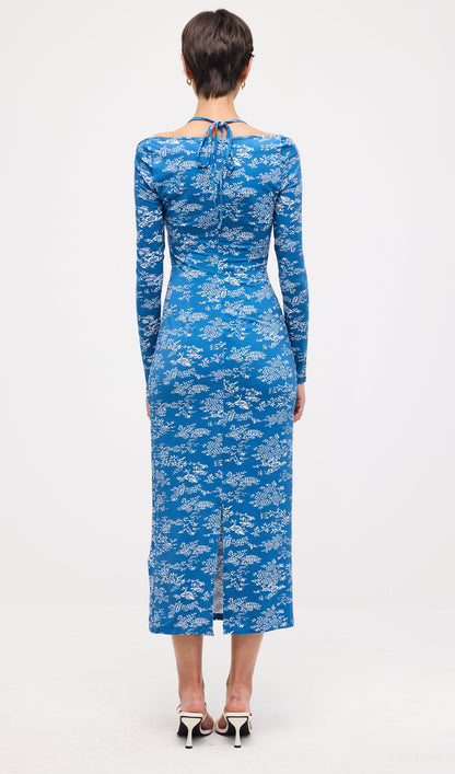 Floral Slim Split Midi Dress