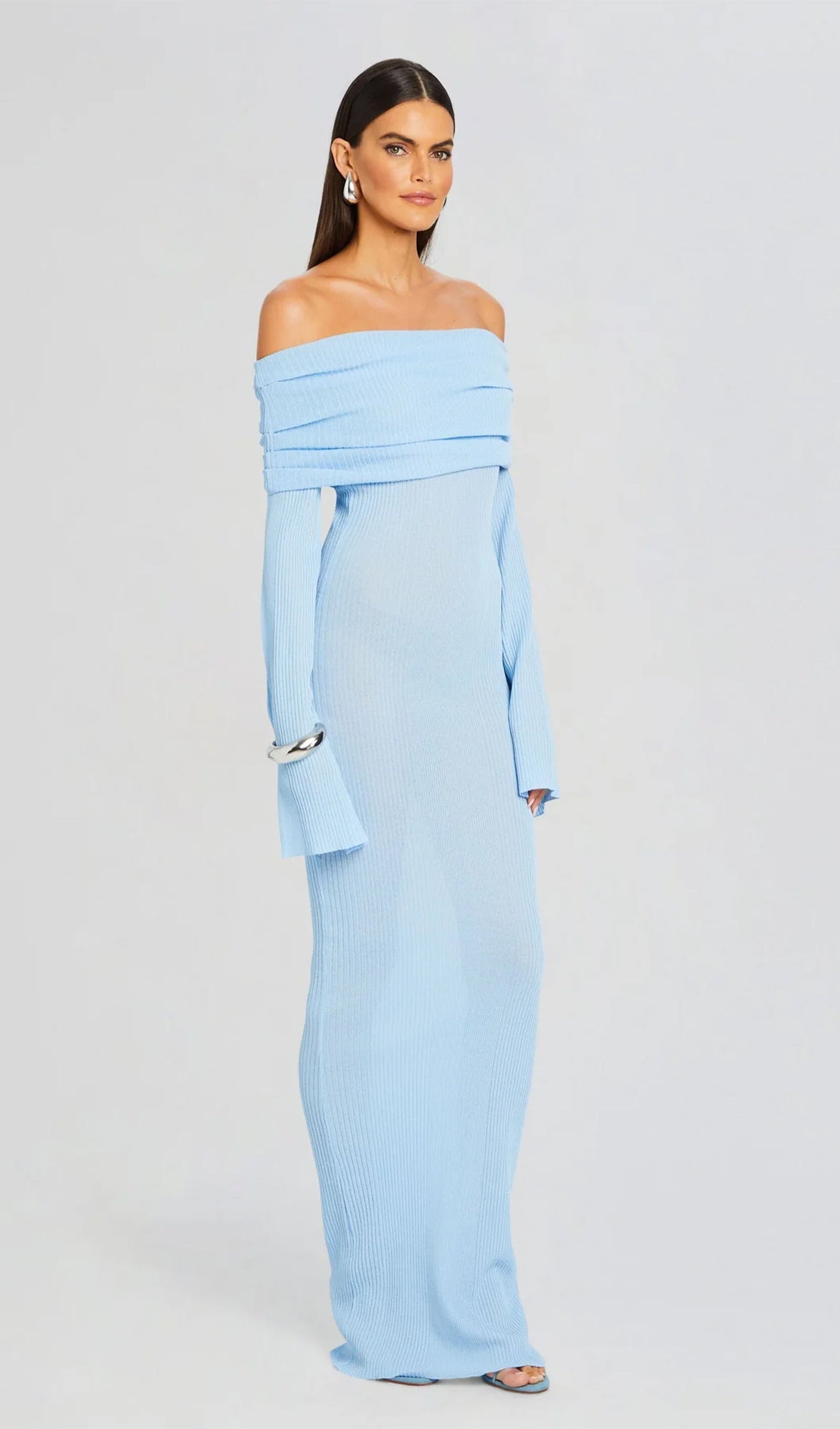Off Shoulder Slim Fit Maxi Dress