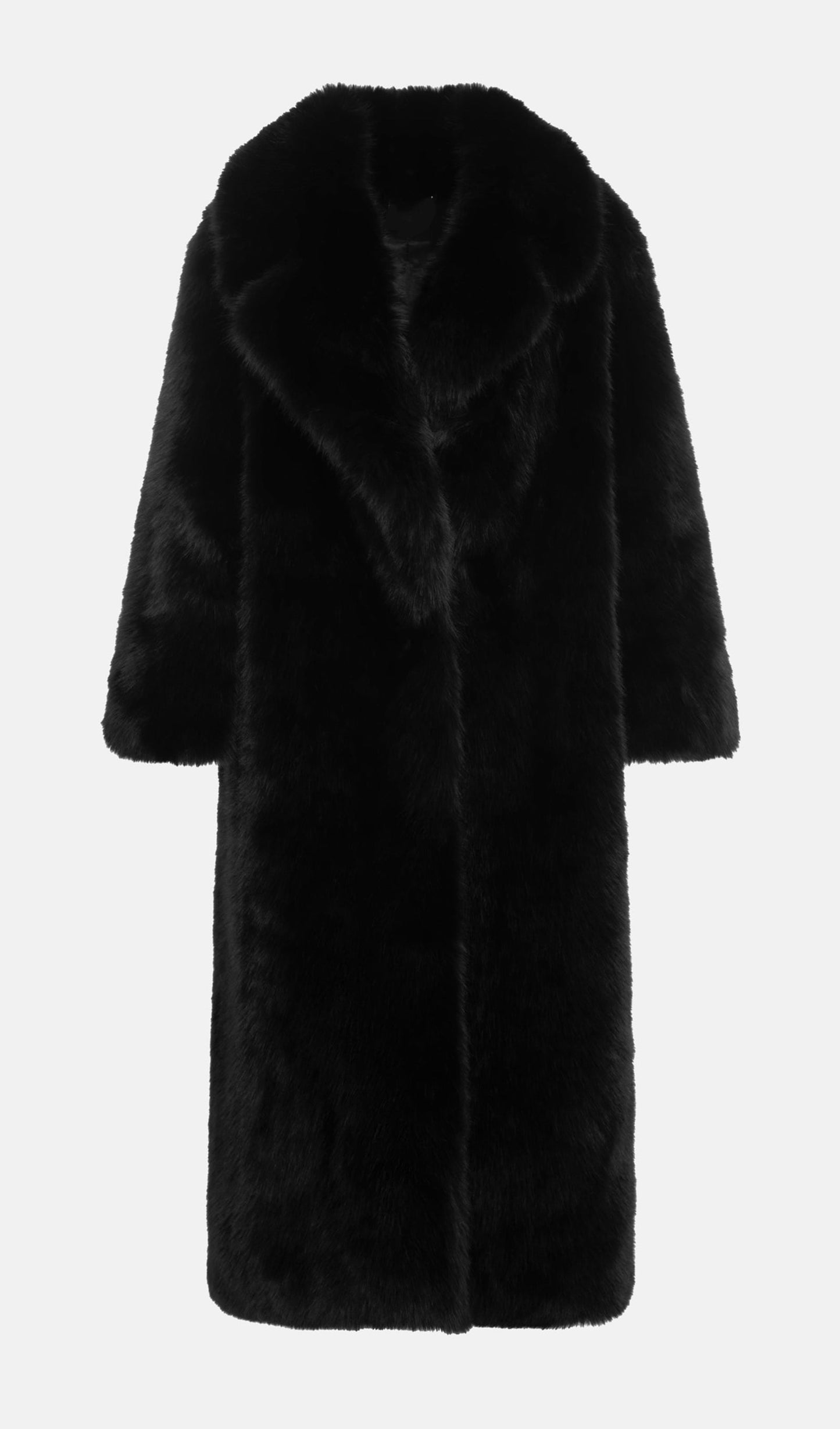 Trendy Black Maxi Length Eco-Coat