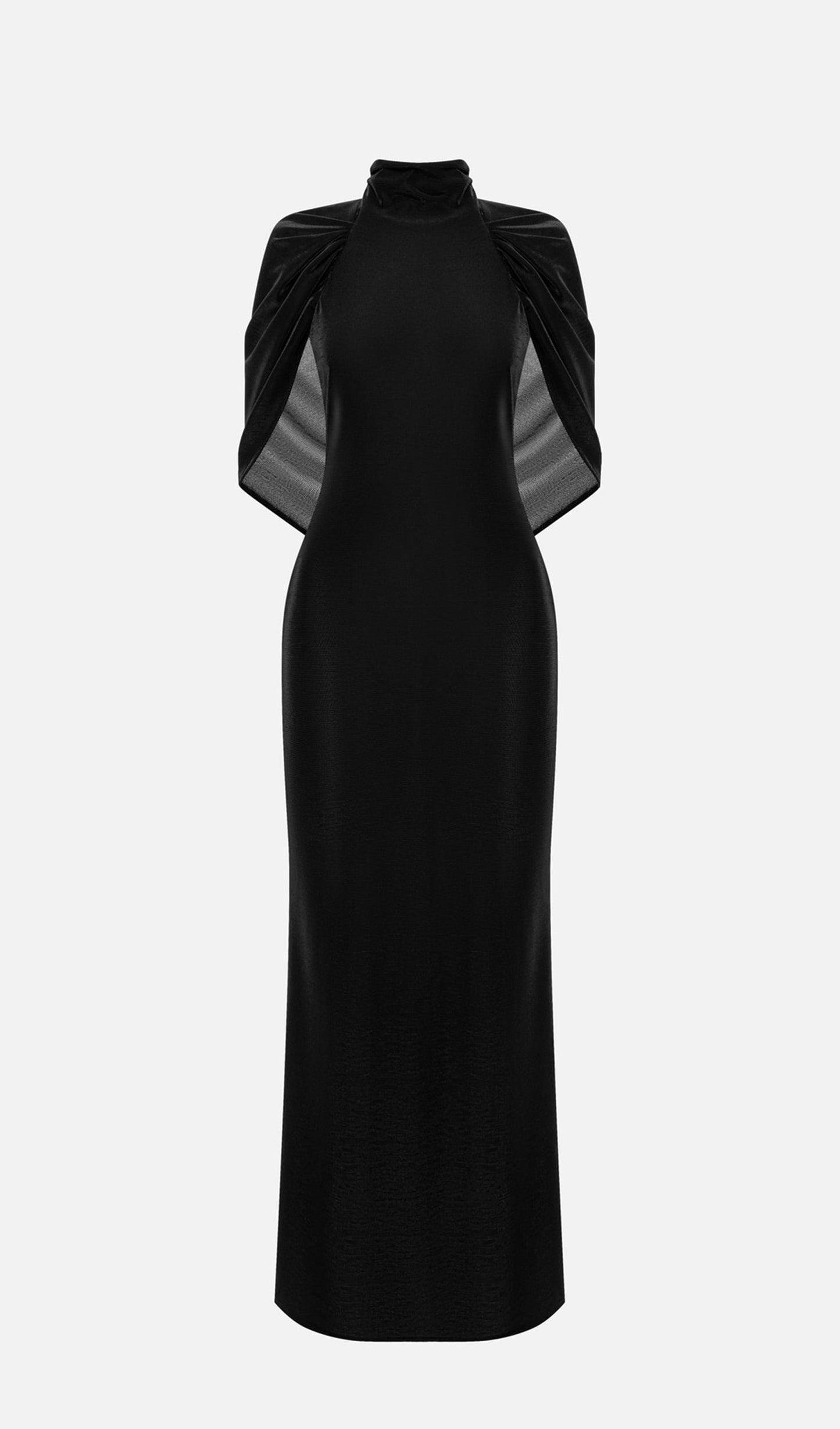 Layali Rose Shiny Maxi Dress With Draped Back