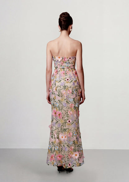 Juyce Strapless Maxi Dress In Floral