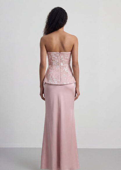 Corvina Embellished Floral Bandeau Maxi Dress
