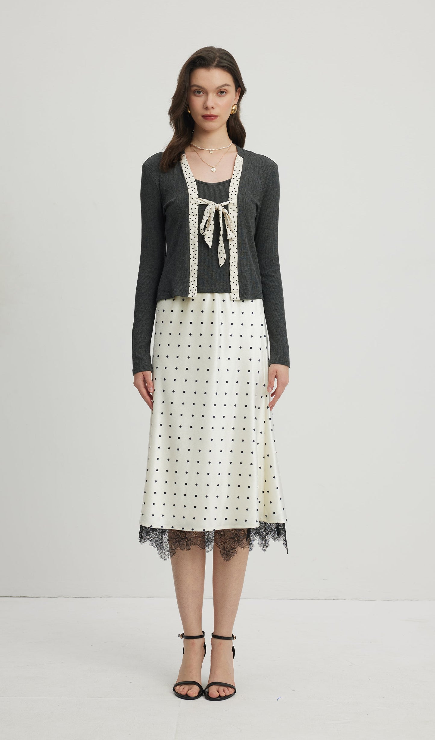 Polka Dot Midi Skirt