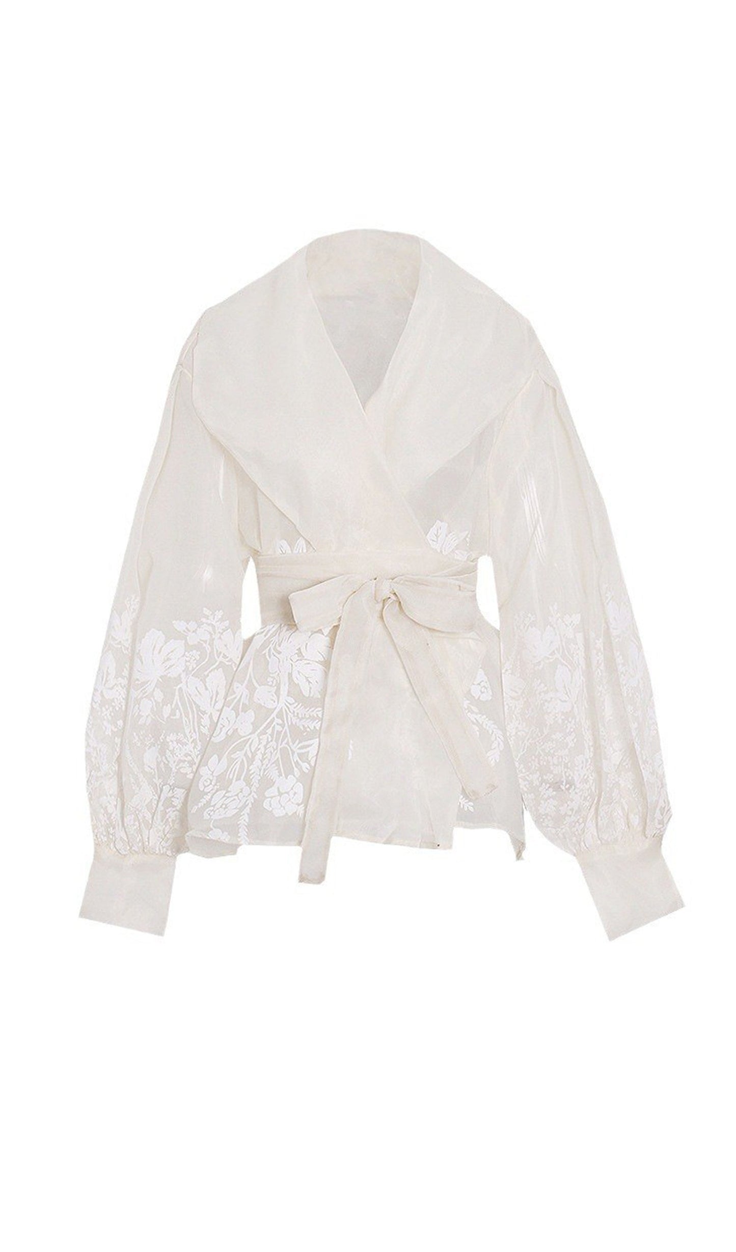 Tulle Jacquard Tie Shirt