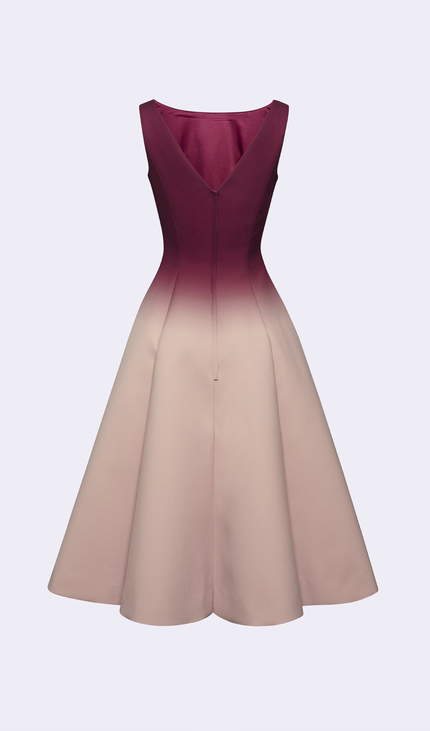 A Line Ombre Wine Midi Dress