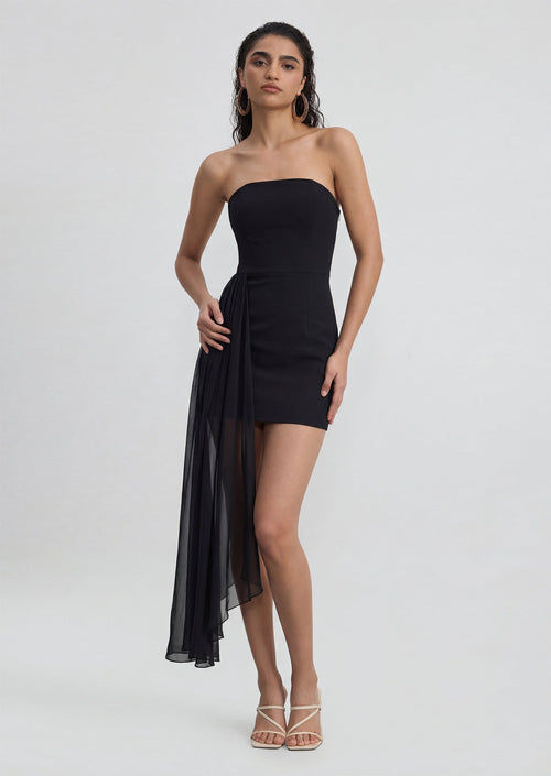 Amanda Strapless Mini Dress In Black