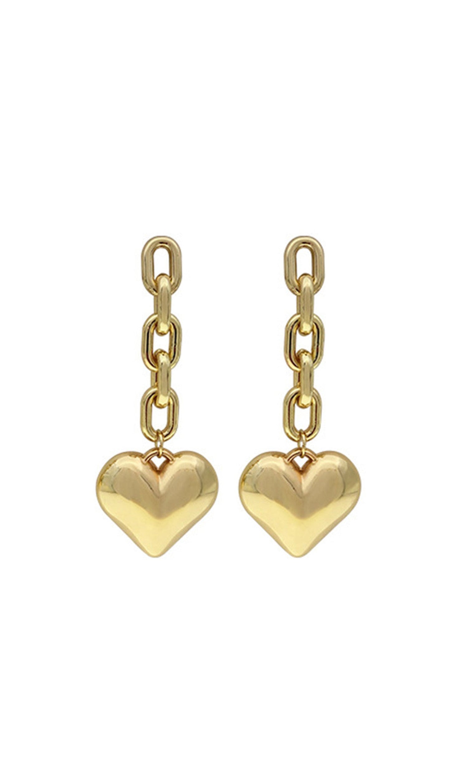 Chain Heart Dangle Drop Earrings