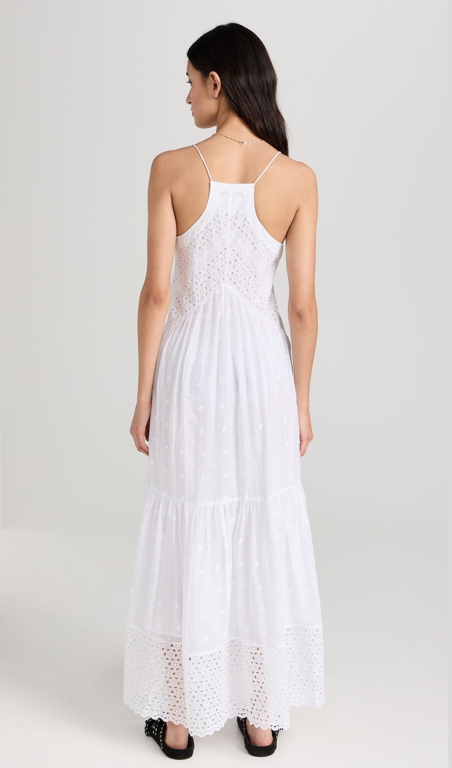 Hollow Embroidery Slip Midi Dress