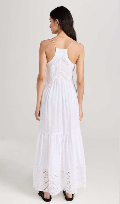 Hollow Embroidery Slip Midi Dress