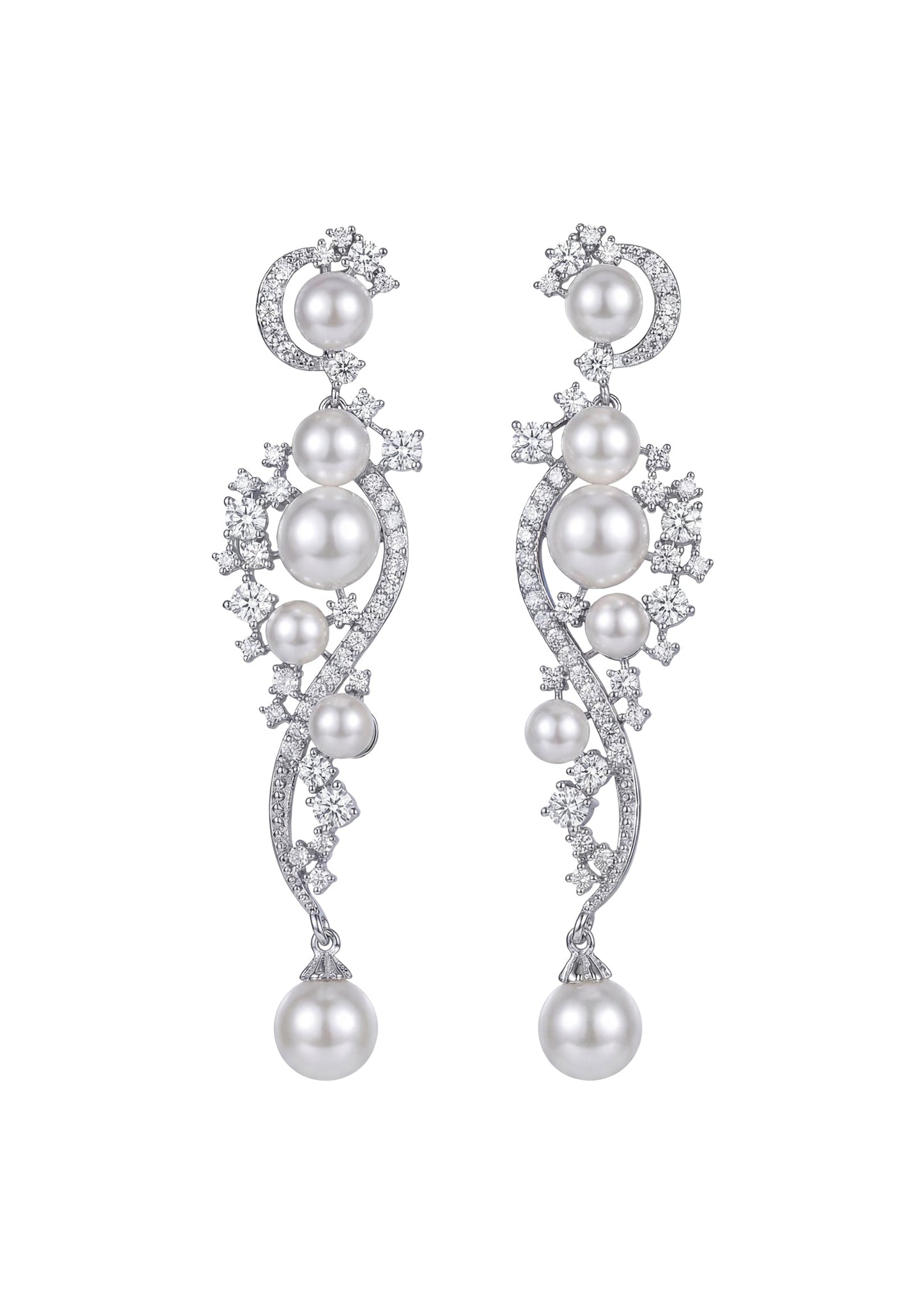 Pear Zirconia Drop Bridal  Earrings
