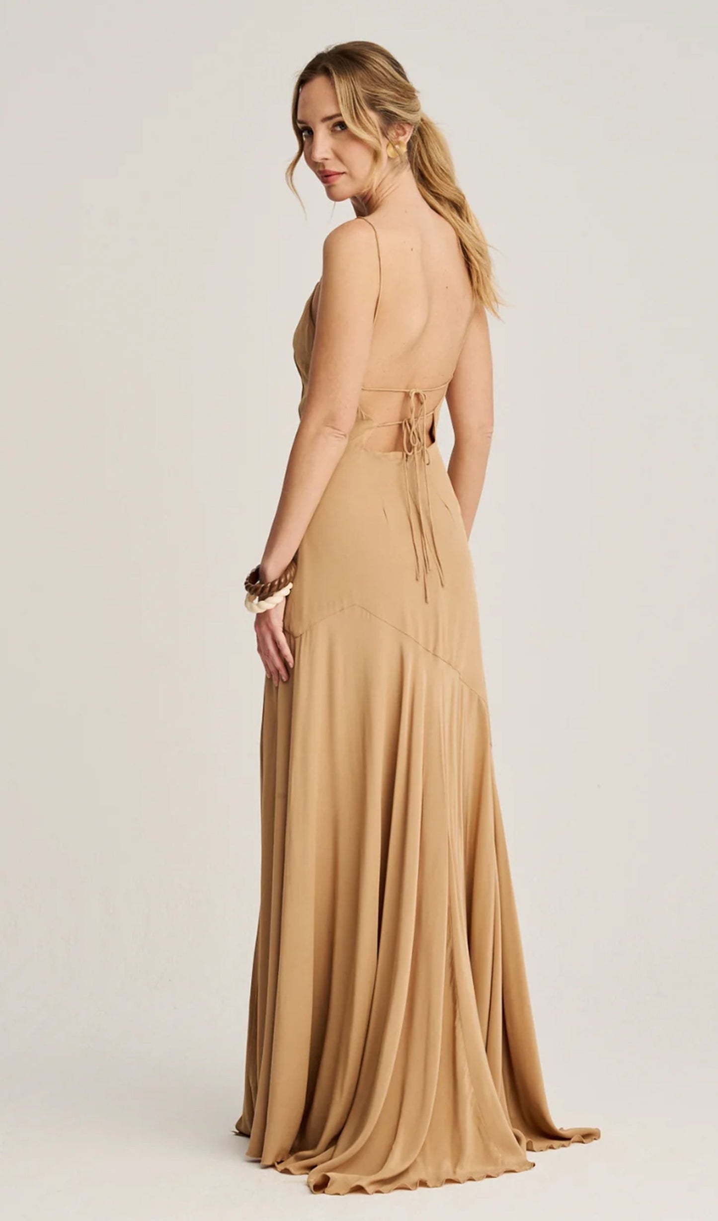 Bias-Cut Asymmetrical Maxi Dress