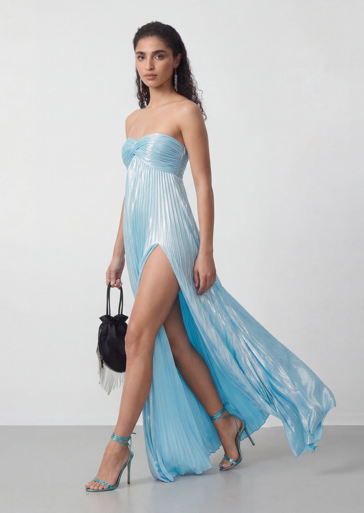 Veda Strapless Maxi Dress In Blue