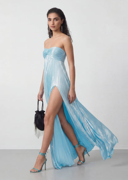 Veda Strapless Maxi Dress In Blue
