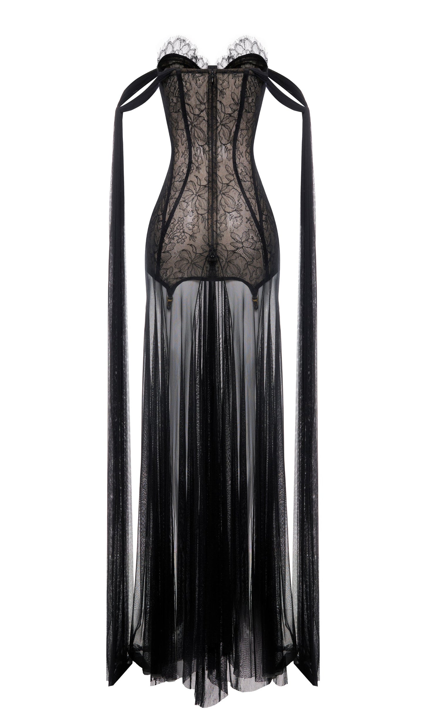 Lace And Silk Tulle Corset Gown
