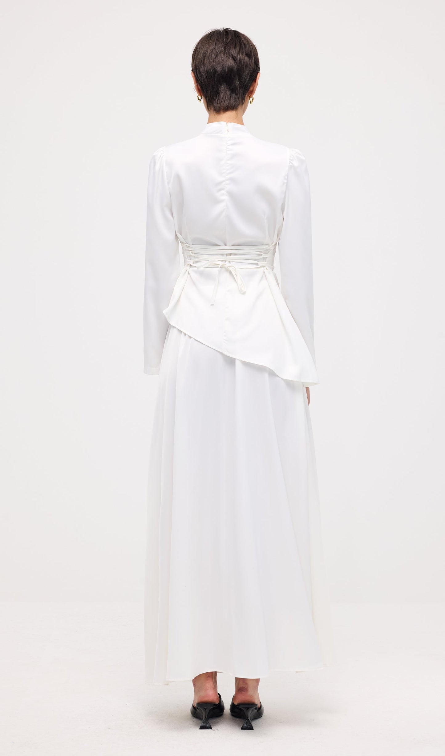 Satin Long Sleeve Two Piece Set Maxi Dress