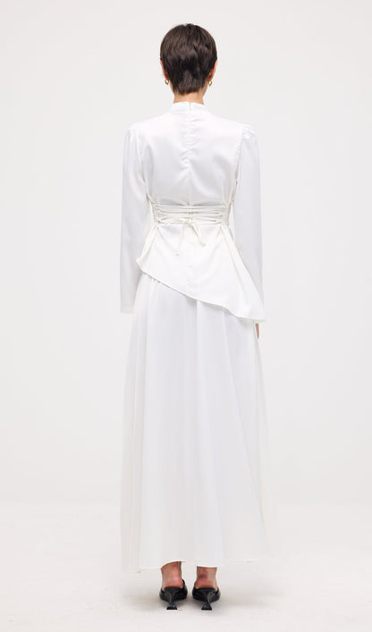 Satin Long Sleeve Two Piece Set Maxi Dress