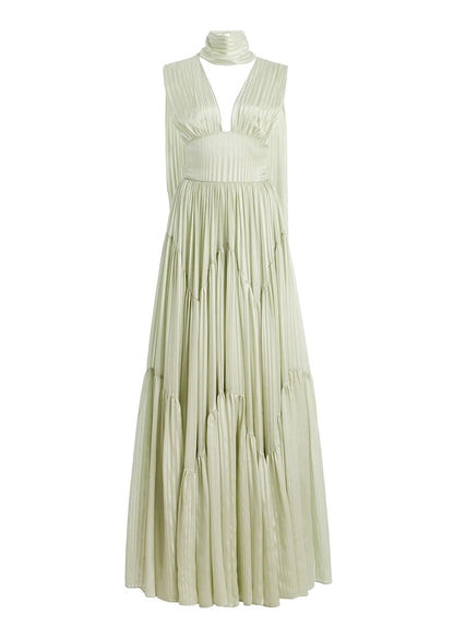 Ferrara Striped Satin Maxi Dress