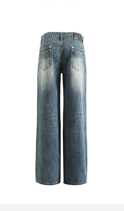 Low Rise Washing Wide Jeans