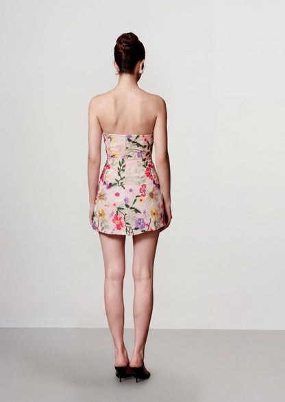 Ulama Strapless Mini Dress In Floral