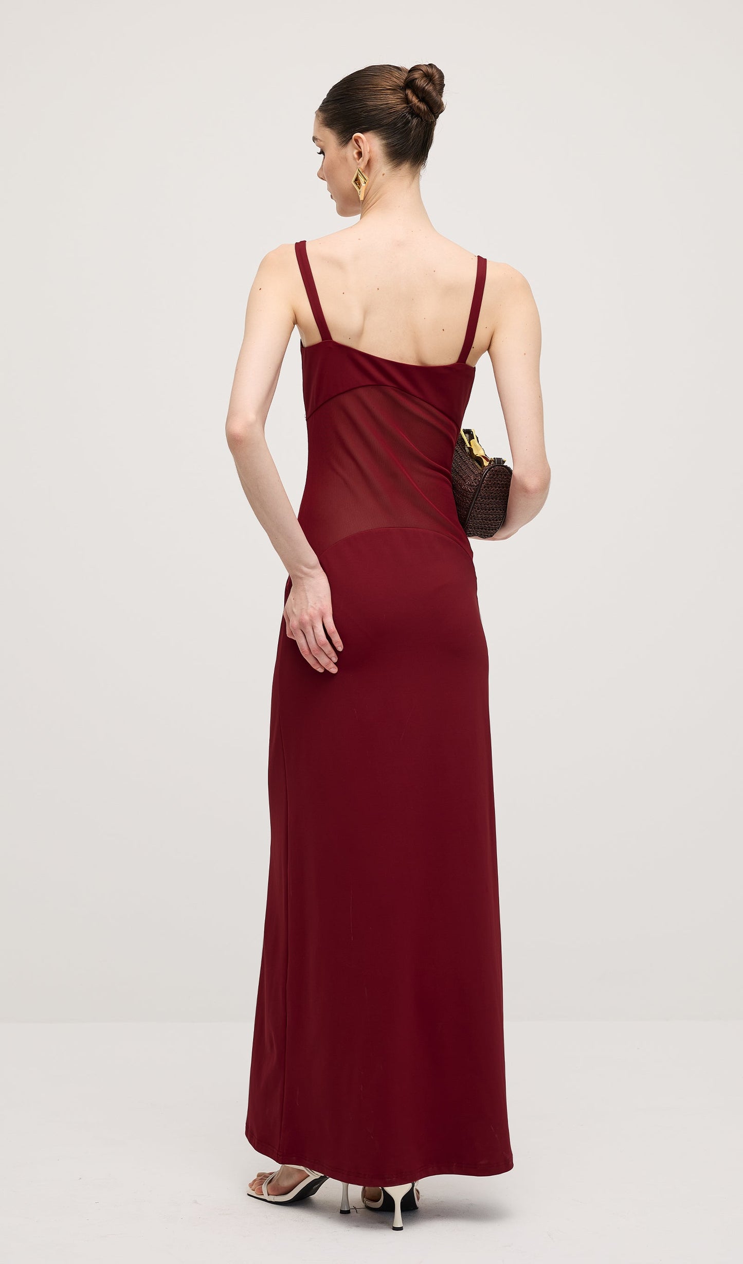 Red Sheer Knit Curve Maxi Dress