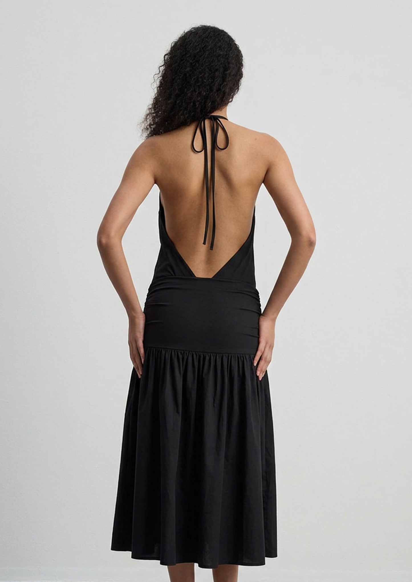 Liane Halter Midi Dress In Black