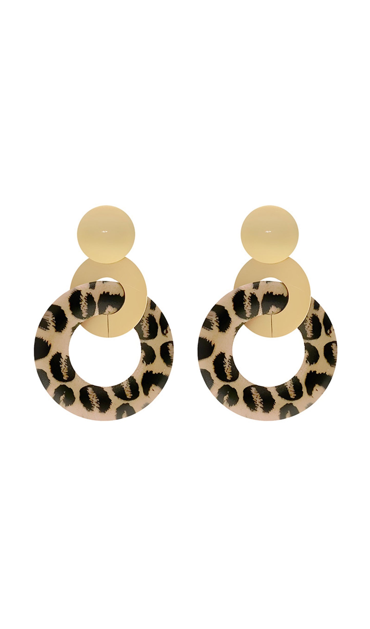 Leopard Dangle Drop Hoop Earrings