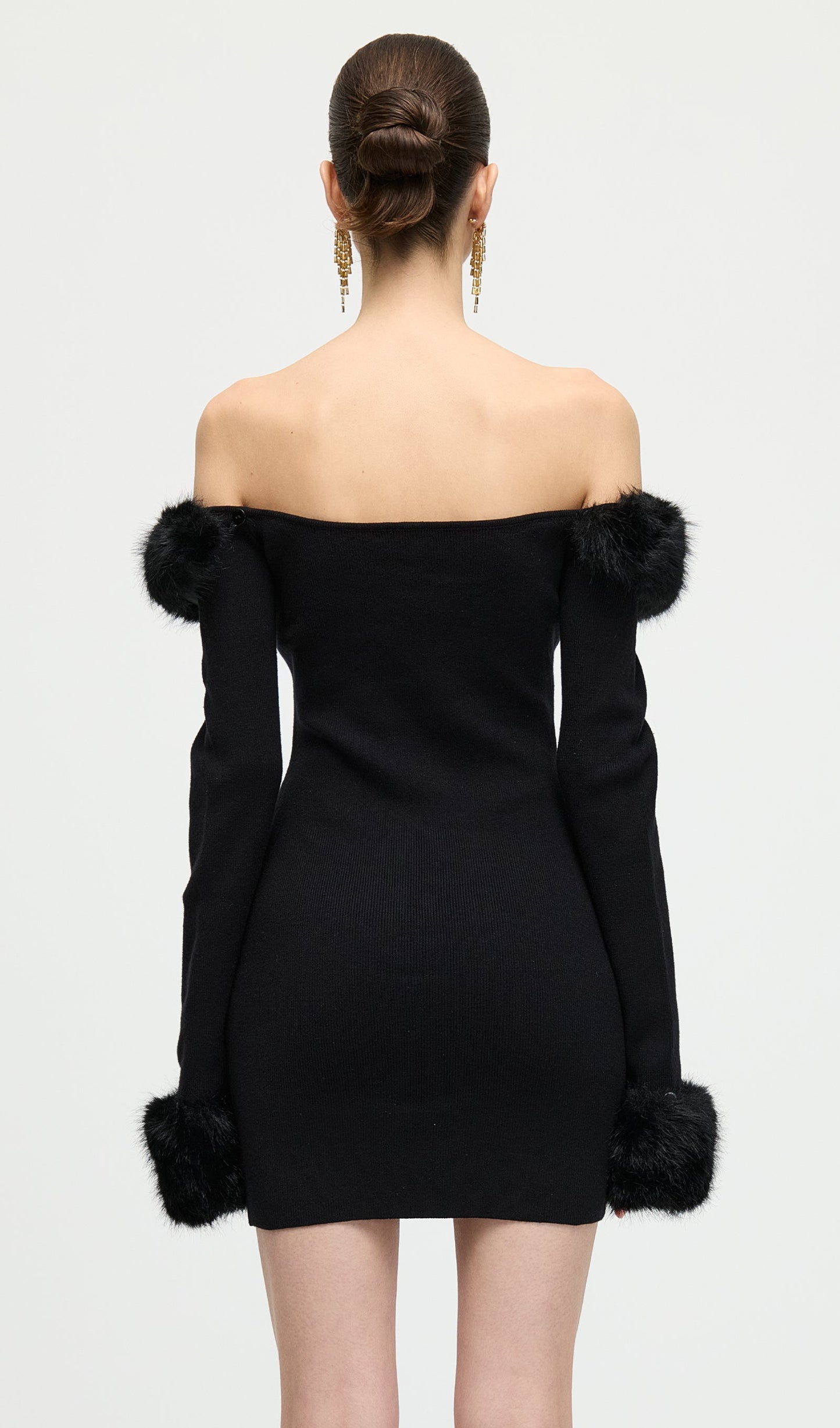 Black Off The Shoulder Mini Dress
