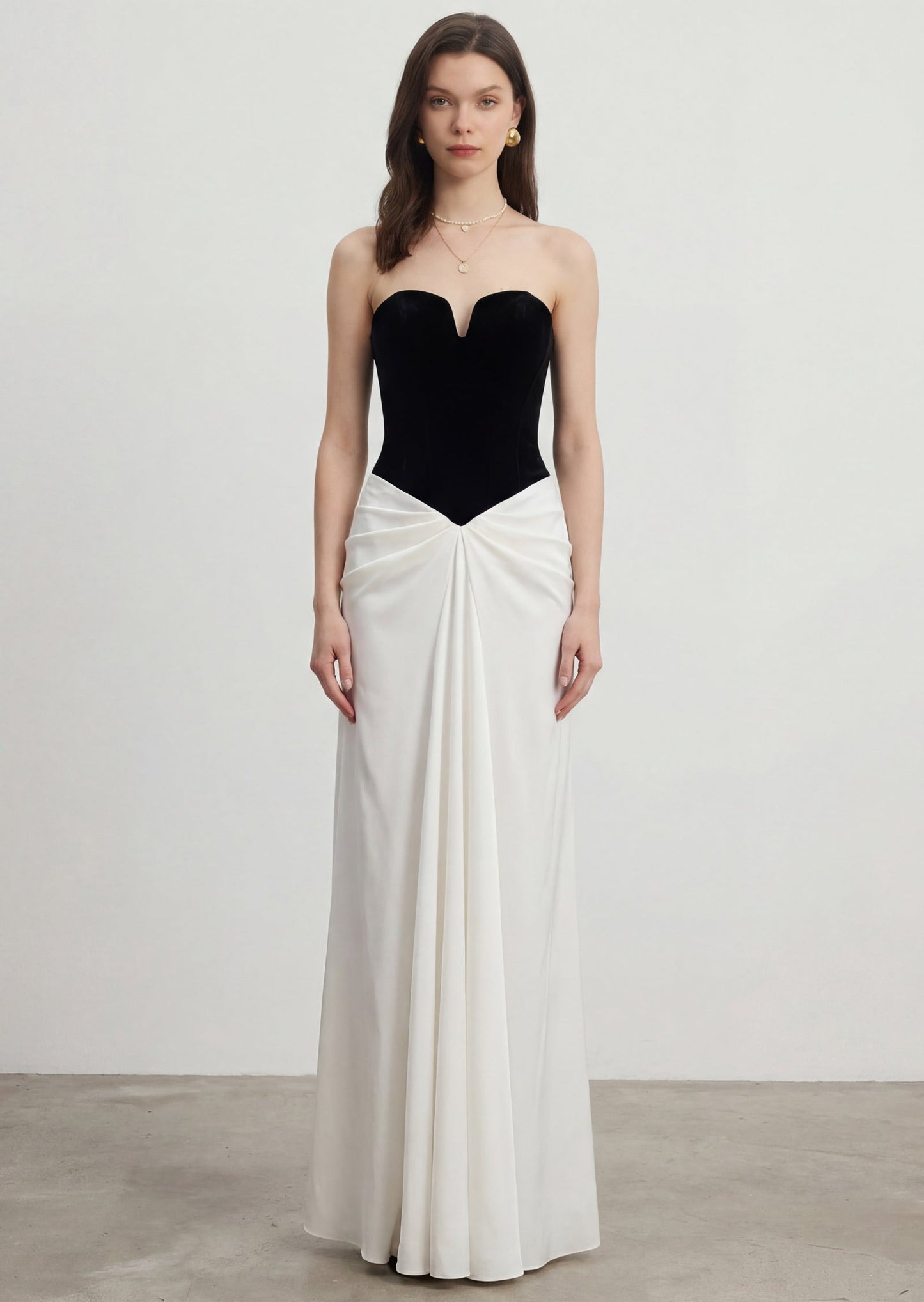 Black & White Corset Maxi Gown