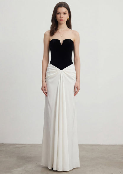 Black & White Corset Maxi Gown