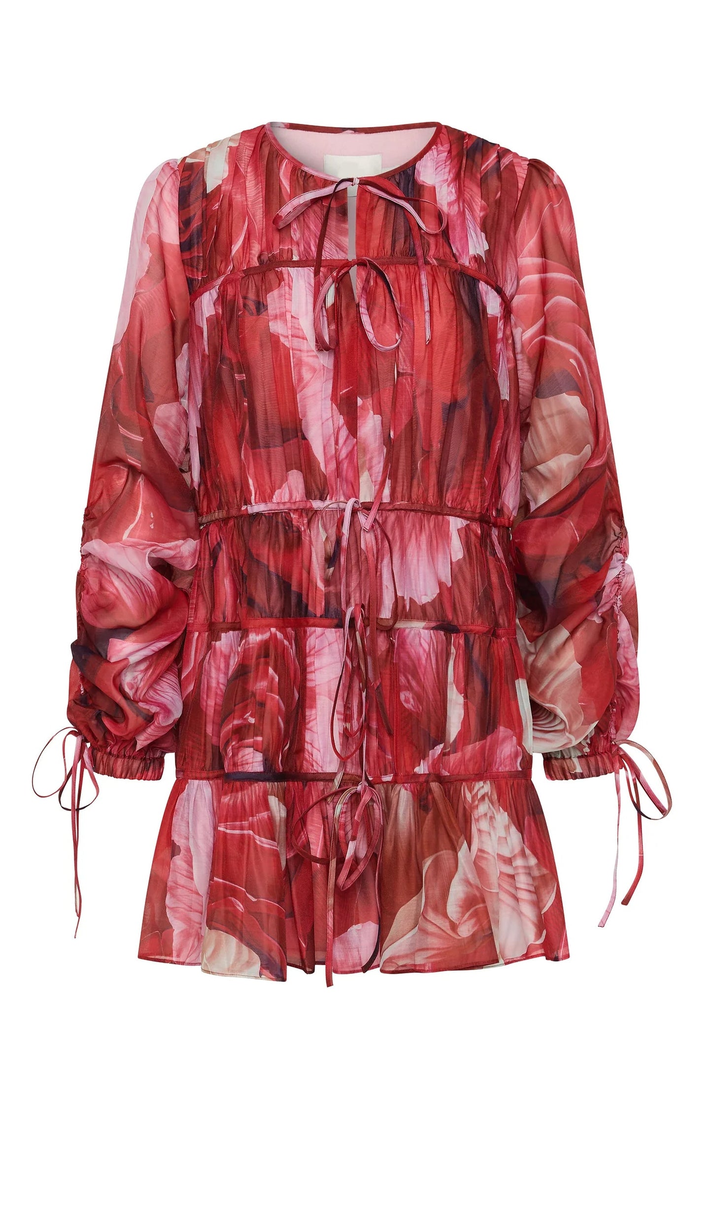 Floral Ruching Mini Dress