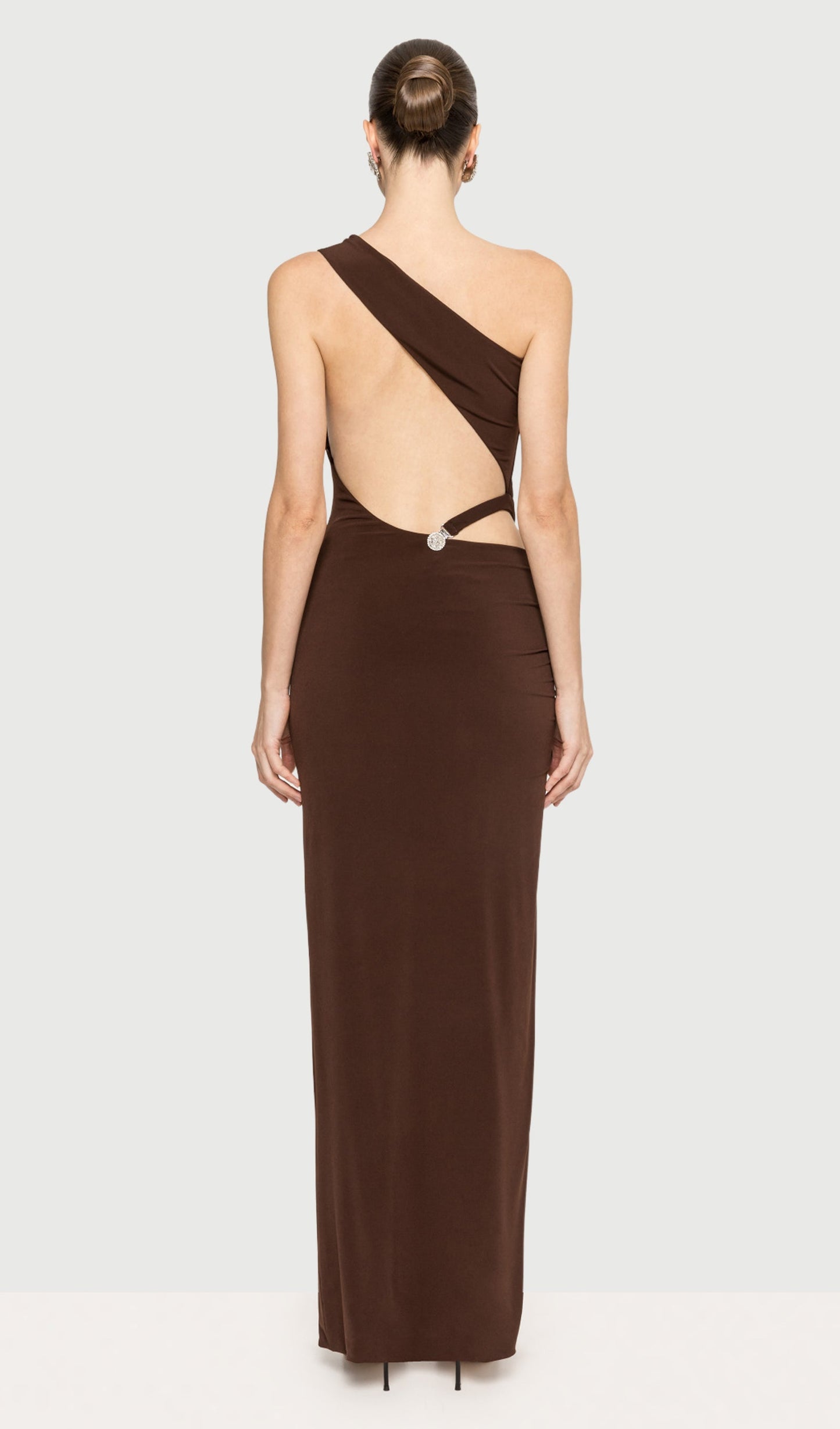 Asymmetrical Slit Backless Maxi Dress
