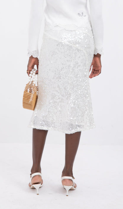 Mermaid Sequined Slim Midi Skirt