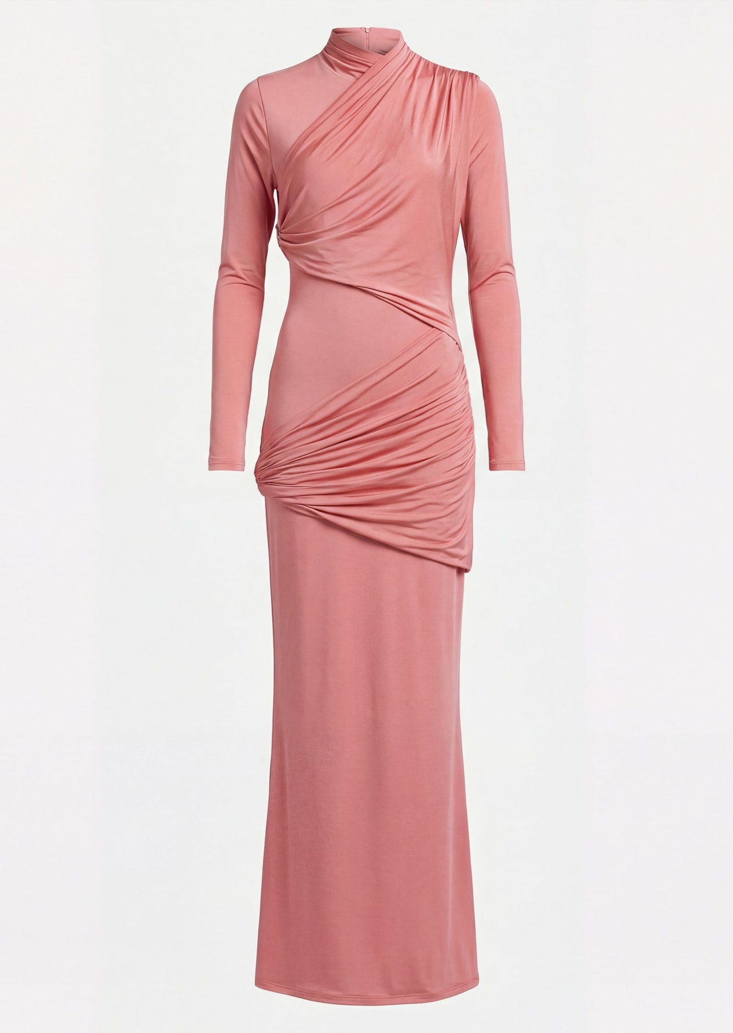 Aria High Neckline Maxi Dress In Pink