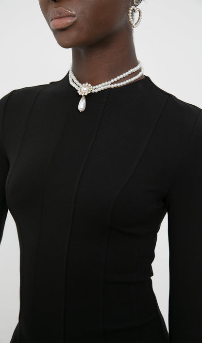Trendy Knitted Satin Maxi Dress