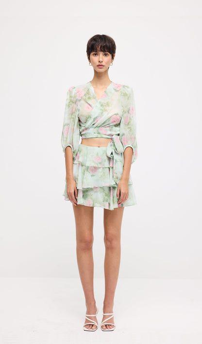 Floral Knot Cut Out Mini Dress Sets