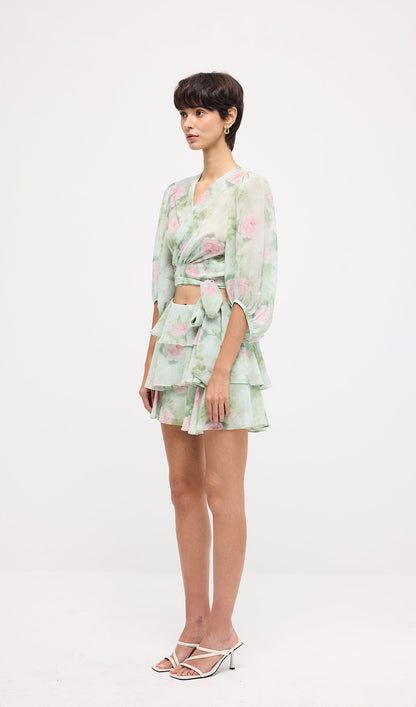 Floral Knot Cut Out Mini Dress Sets