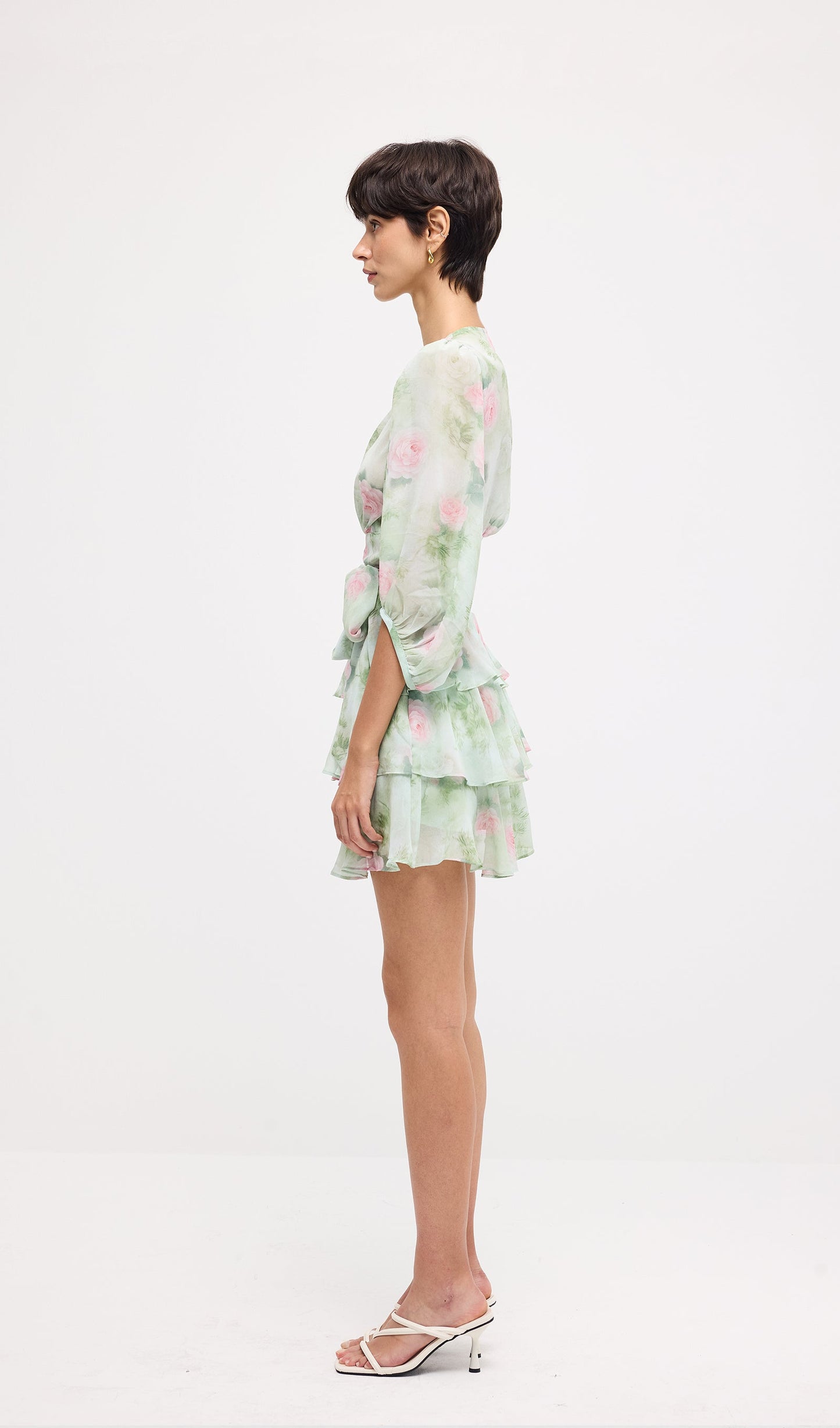 Floral Knot Cut Out Mini Dress Sets