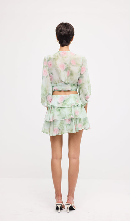 Floral Knot Cut Out Mini Dress Sets