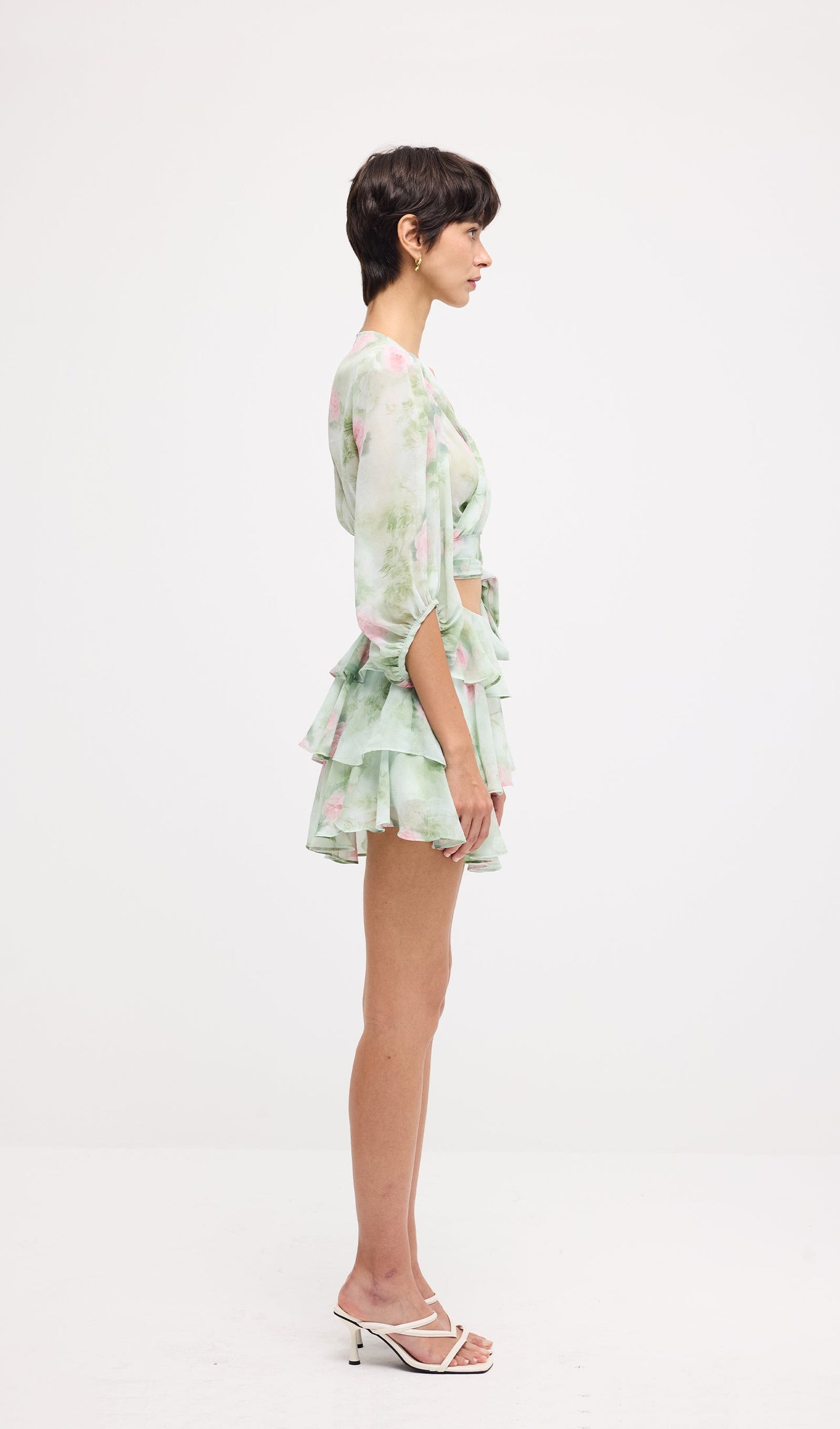 Floral Knot Cut Out Mini Dress Sets